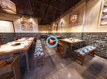 嘉興中式風格火鍋店設(shè)計裝修全景案例效果圖